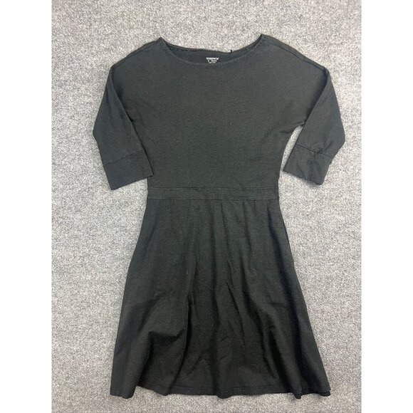 Toad & Co Dress Women's XS Black 3/4 Sleeve Fit & Flare Pockets Knee Length - Picture 1 of 8
